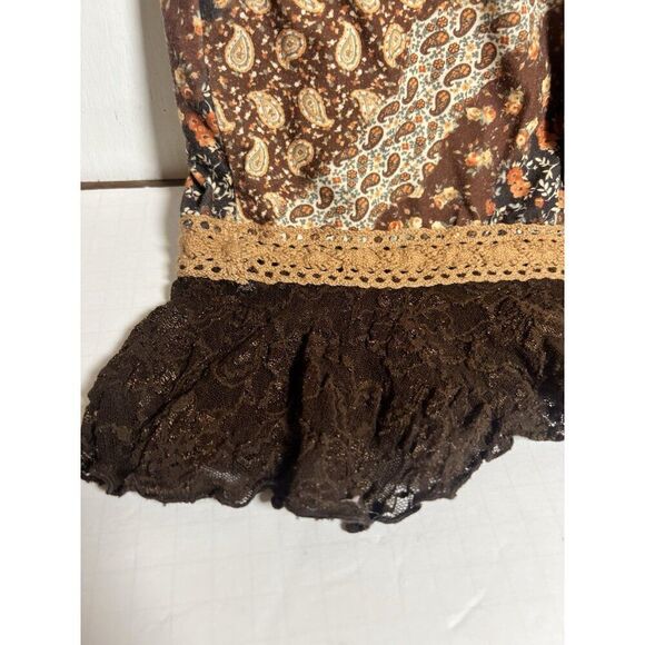 Vintage 90s y2K 00s Skirt Floral Lace Boho Prairie Cottage Allover Floral M - Picture 2 of 4